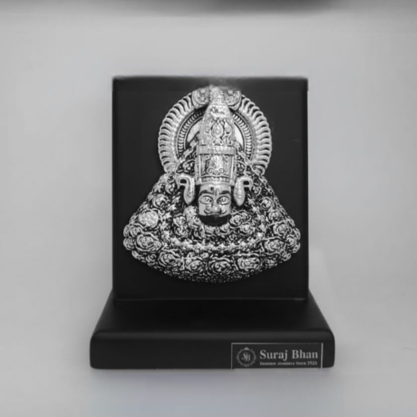 Suraj Bhan Jewellery Hub - Shyam Baba 999 Silver Plated Wooden Artwork